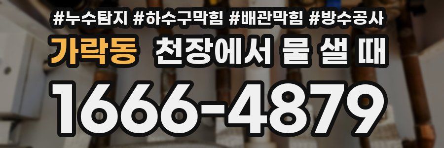 가락동 천장에서 물 샐 때