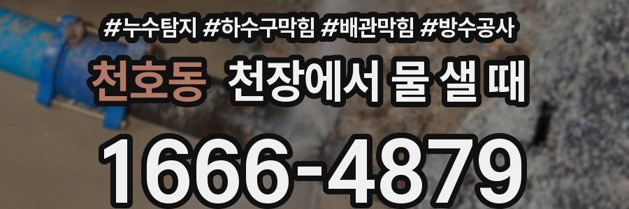 천호동 천장에서 물 샐 때