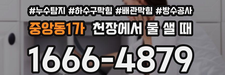 중앙동1가 천장에서 물 샐 때