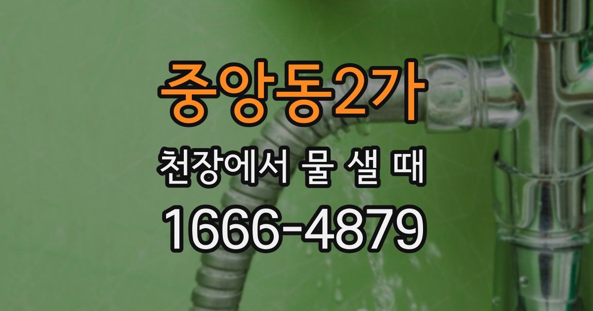 중앙동2가 천장에서 물 샐 때