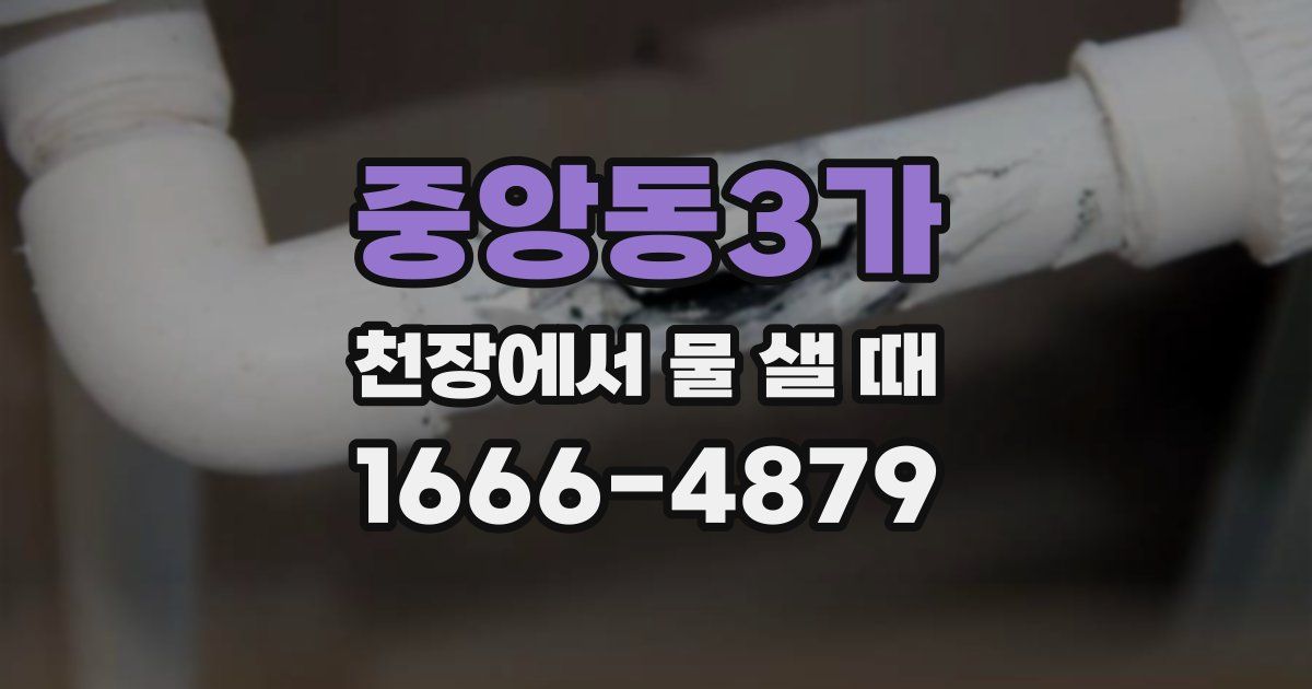중앙동3가 천장에서 물 샐 때