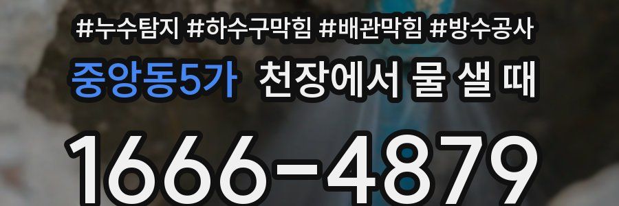중앙동5가 천장에서 물 샐 때
