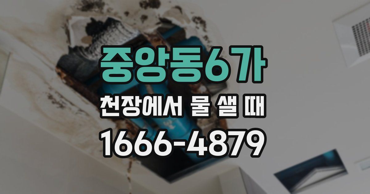 중앙동6가 천장에서 물 샐 때
