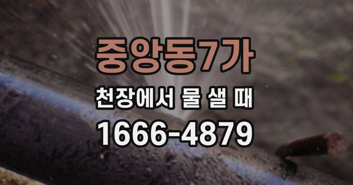 중앙동7가 천장에서 물 샐 때