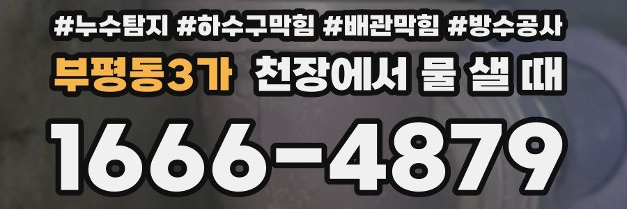 부평동3가 천장에서 물 샐 때