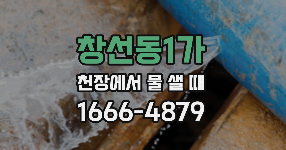 창선동1가 천장에서 물 샐 때