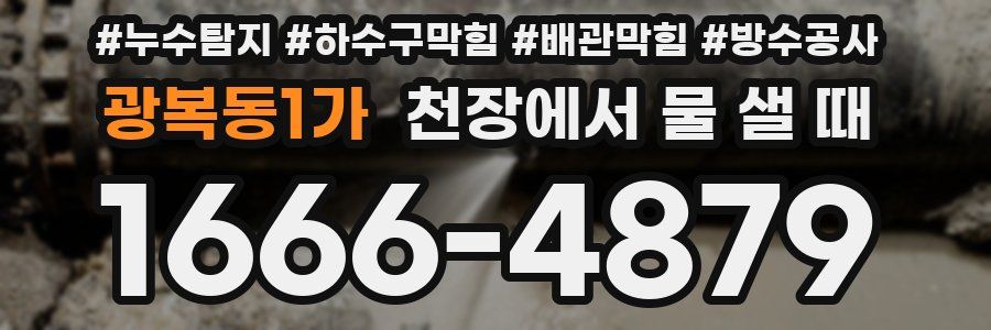 광복동1가 천장에서 물 샐 때