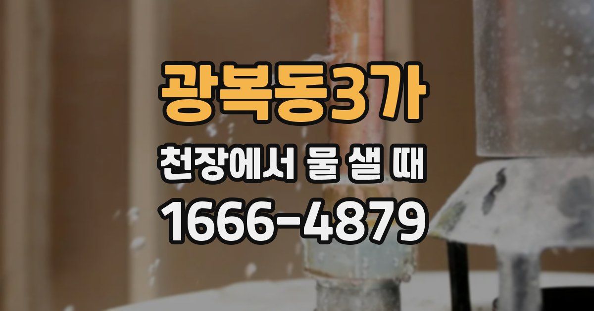 광복동3가 천장에서 물 샐 때