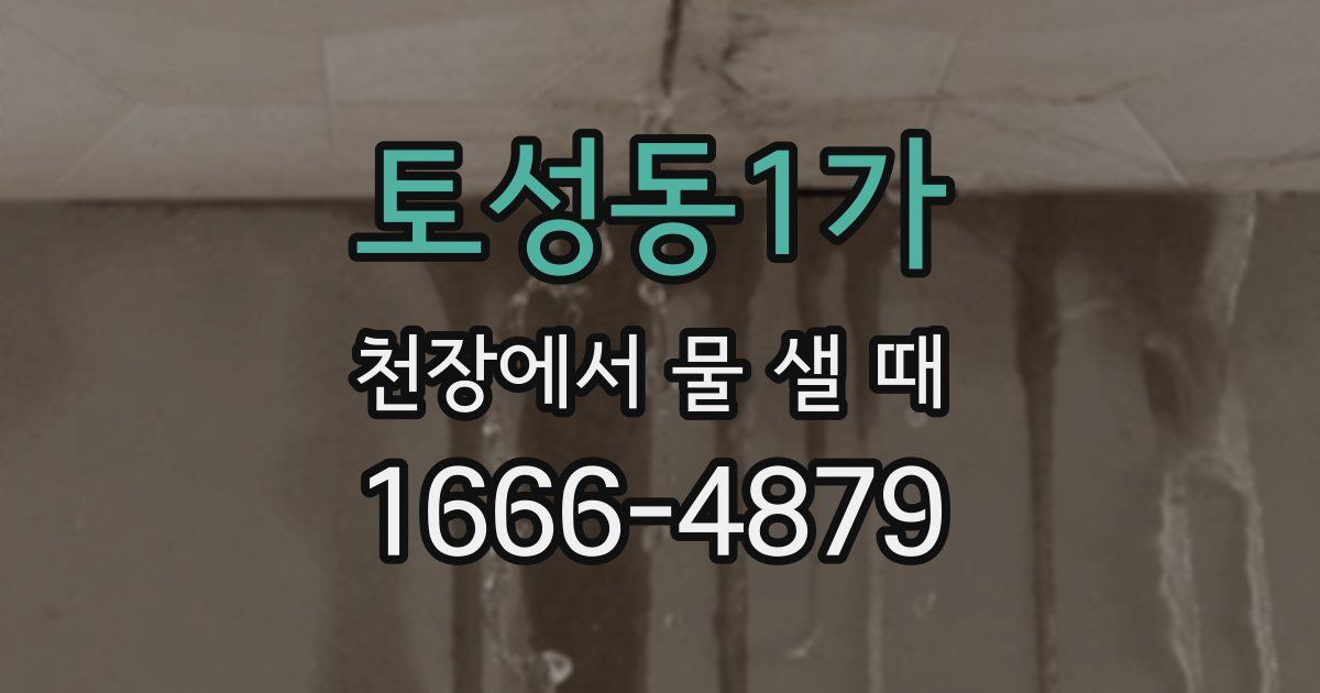 토성동1가 천장에서 물 샐 때