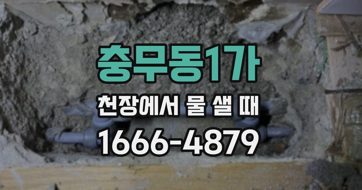 충무동1가 천장에서 물 샐 때