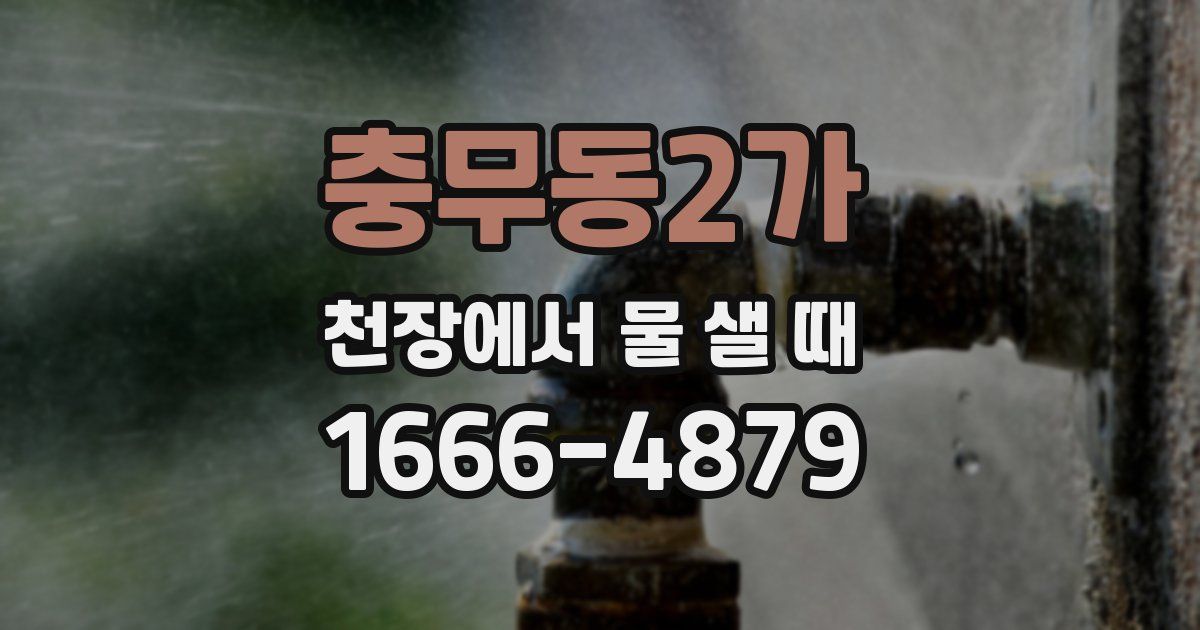 충무동2가 천장에서 물 샐 때