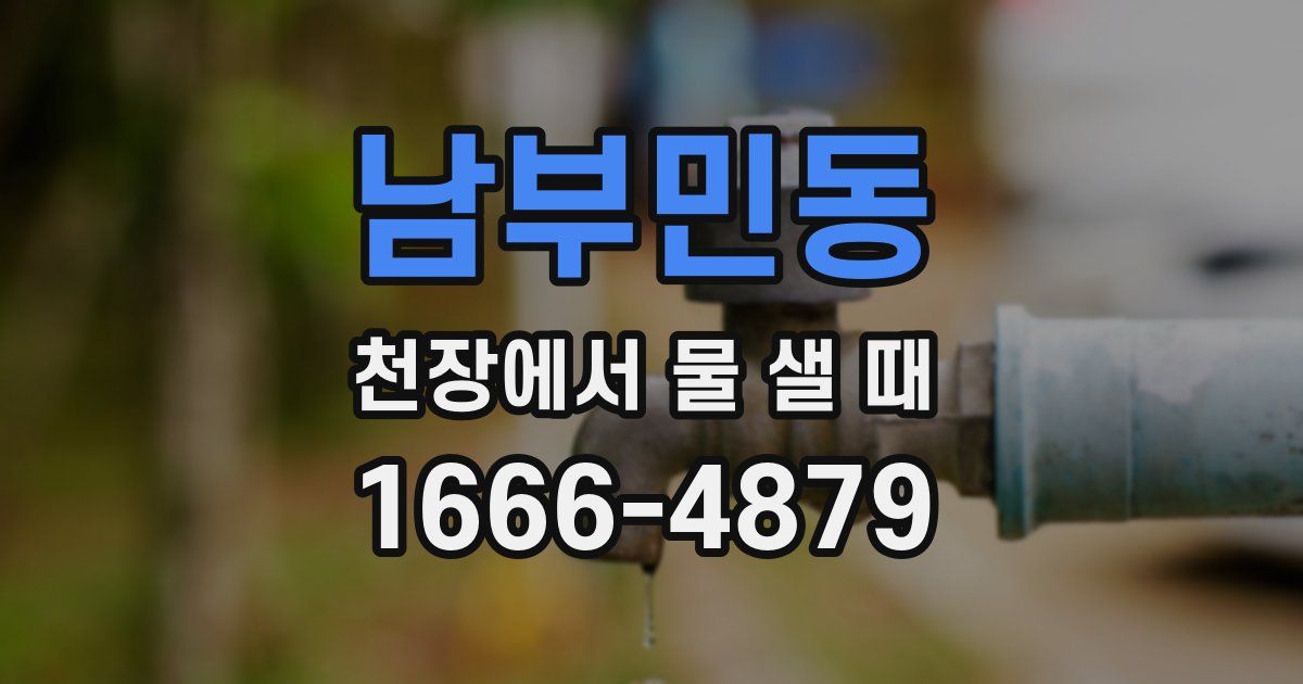 남부민동 천장에서 물 샐 때