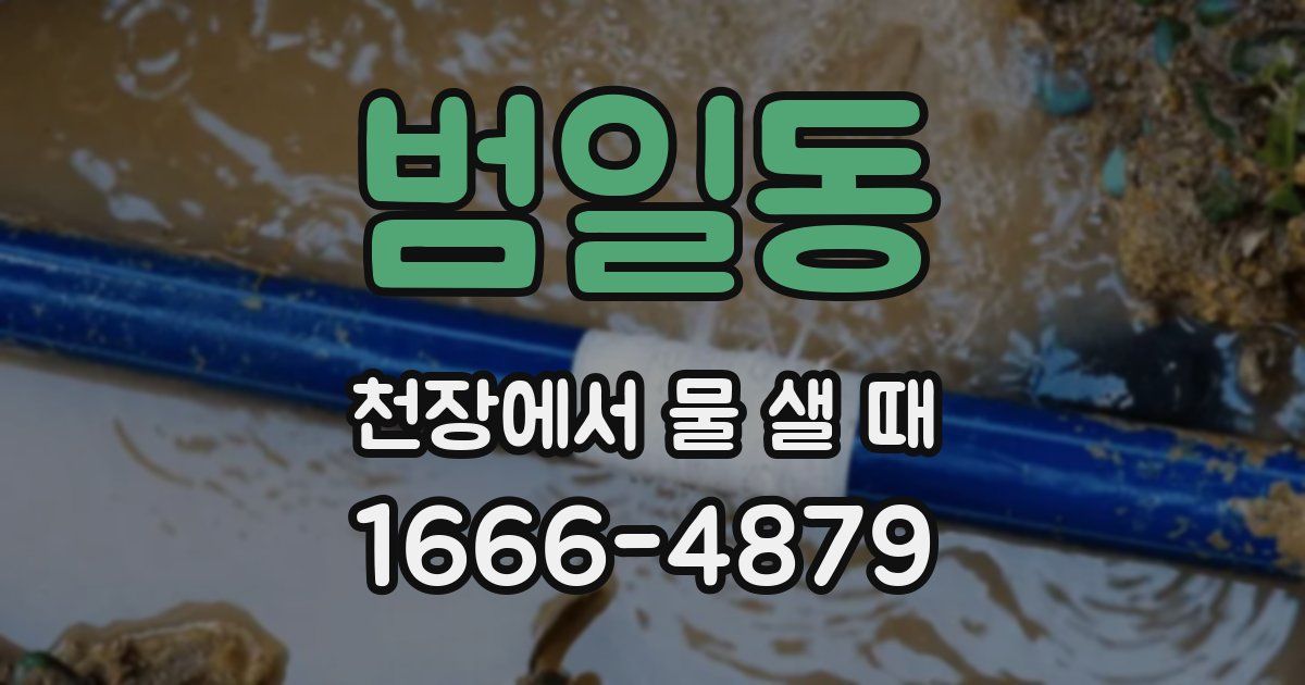 범일동 천장에서 물 샐 때