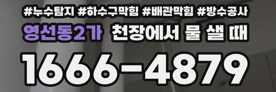 영선동2가 천장에서 물 샐 때
