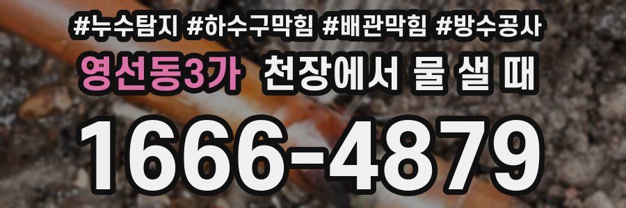 영선동3가 천장에서 물 샐 때