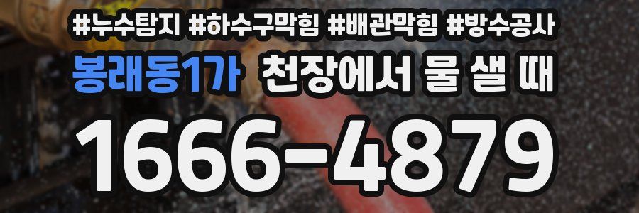 봉래동1가 천장에서 물 샐 때