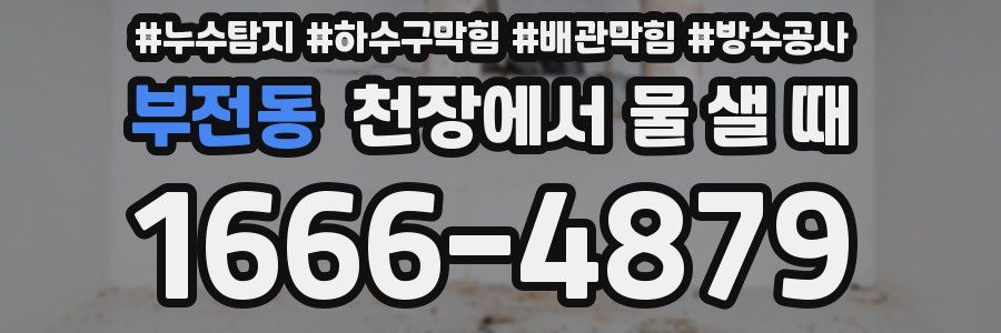 부전동 천장에서 물 샐 때