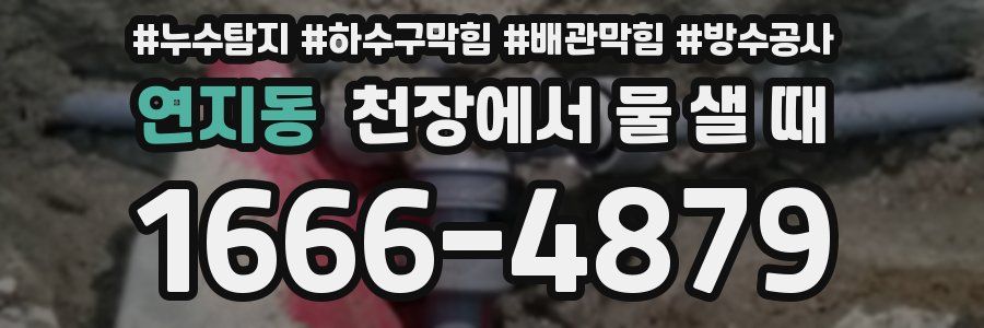 연지동 천장에서 물 샐 때