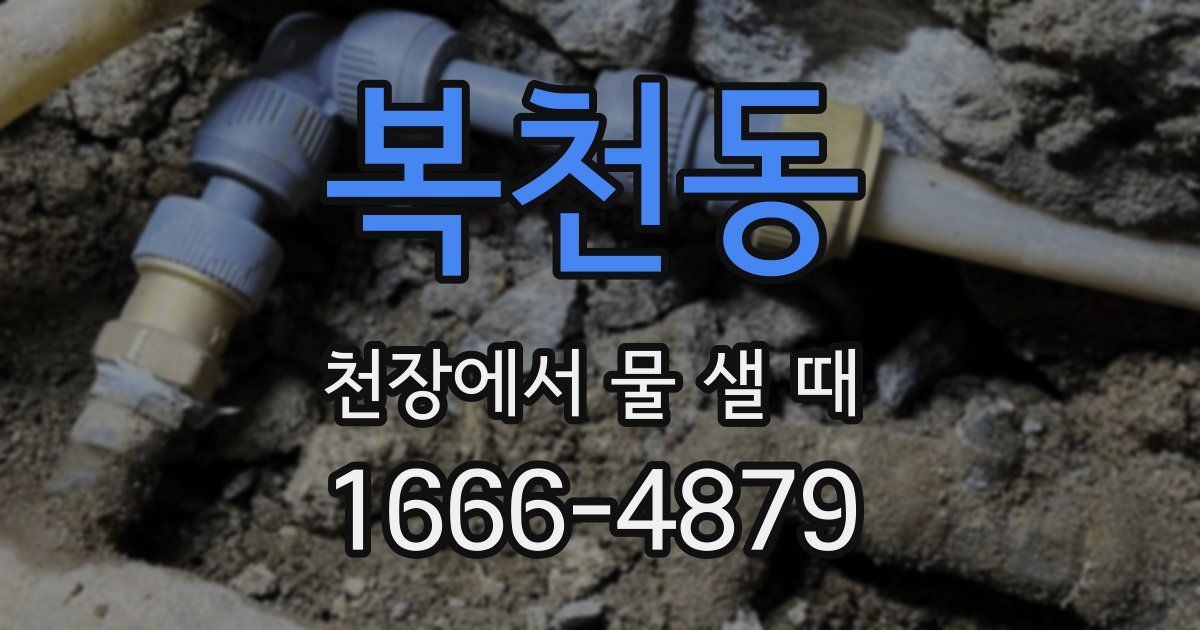 복천동 천장에서 물 샐 때