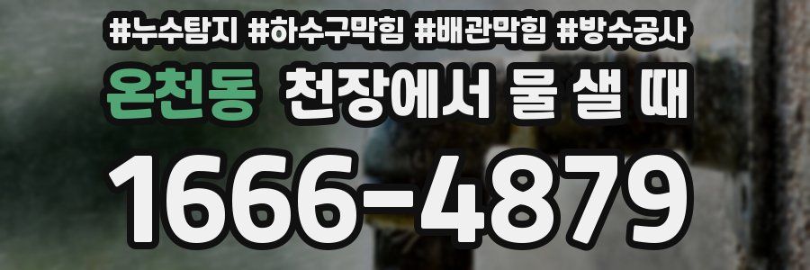 온천동 천장에서 물 샐 때