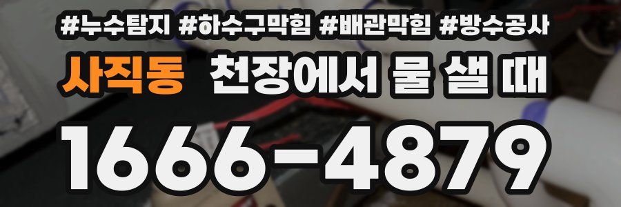 사직동 천장에서 물 샐 때