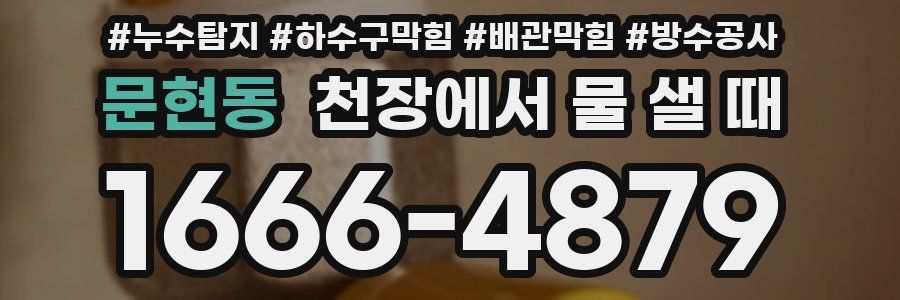 문현동 천장에서 물 샐 때