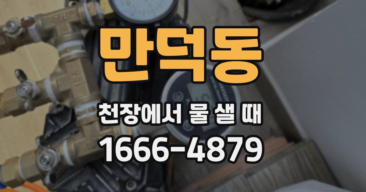 만덕동 천장에서 물 샐 때