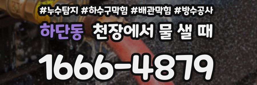 하단동 천장에서 물 샐 때