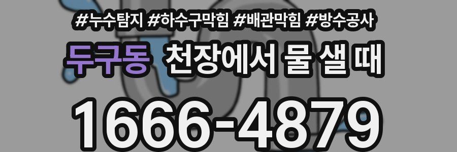 두구동 천장에서 물 샐 때