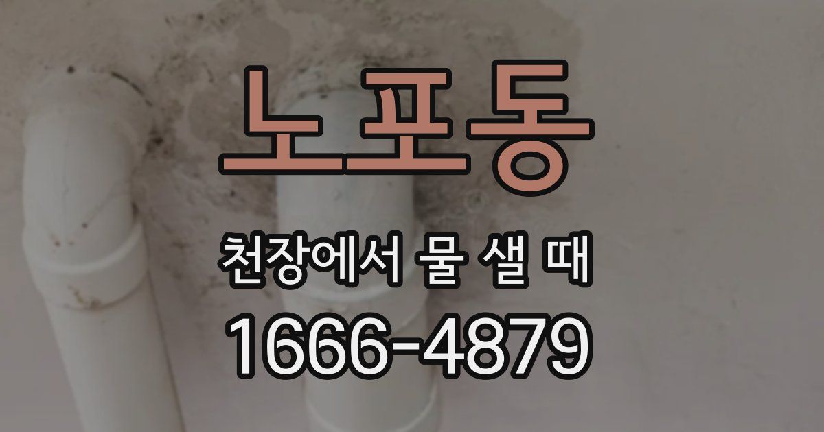 노포동 천장에서 물 샐 때