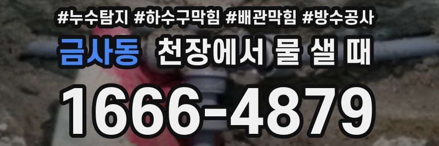 금사동 천장에서 물 샐 때