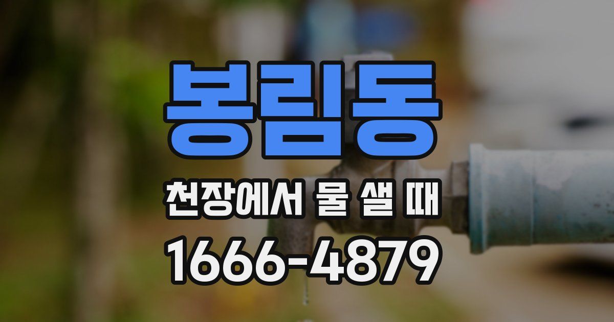 봉림동 천장에서 물 샐 때