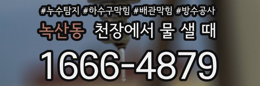 녹산동 천장에서 물 샐 때