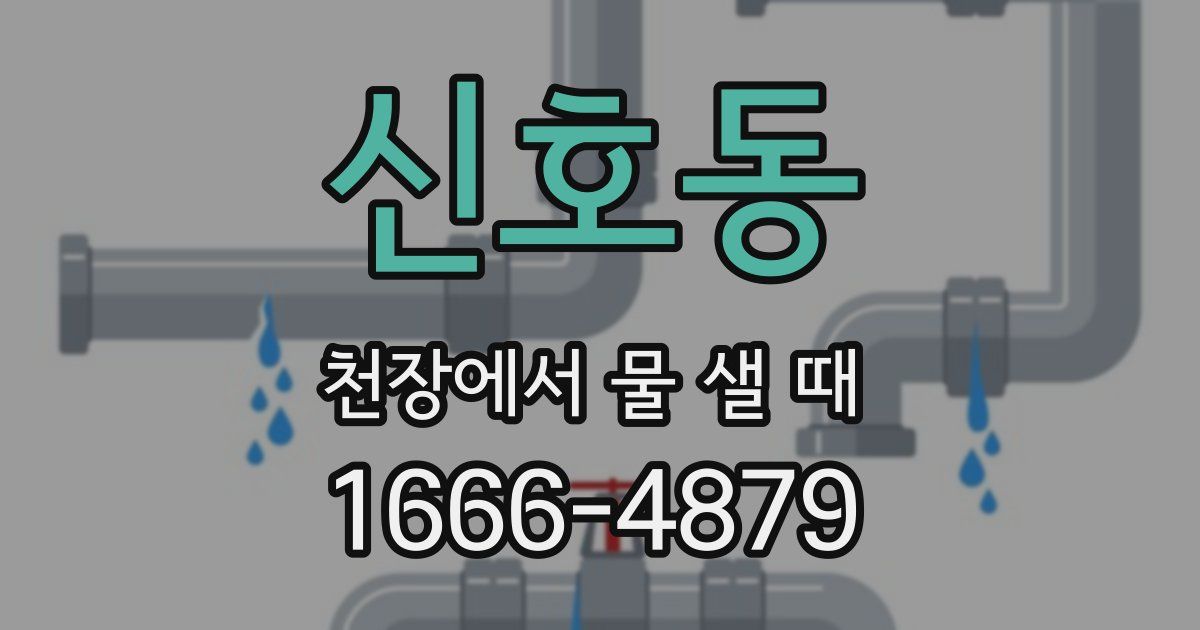 신호동 천장에서 물 샐 때