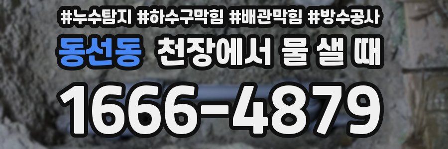 동선동 천장에서 물 샐 때
