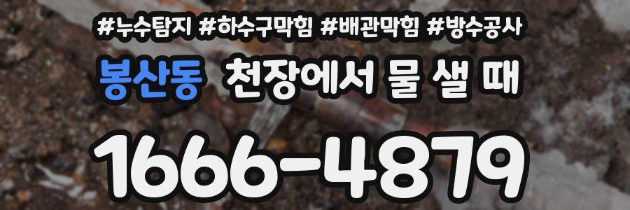 봉산동 천장에서 물 샐 때