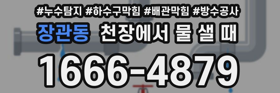 장관동 천장에서 물 샐 때
