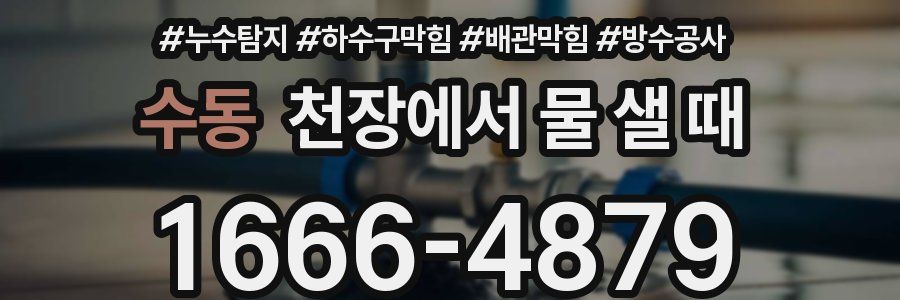 수동 천장에서 물 샐 때