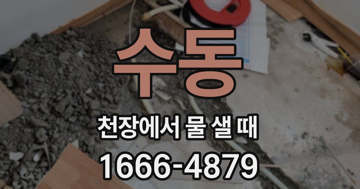 수동 천장에서 물 샐 때