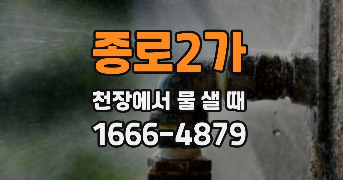 종로2가 천장에서 물 샐 때
