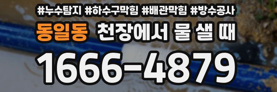 동일동 천장에서 물 샐 때