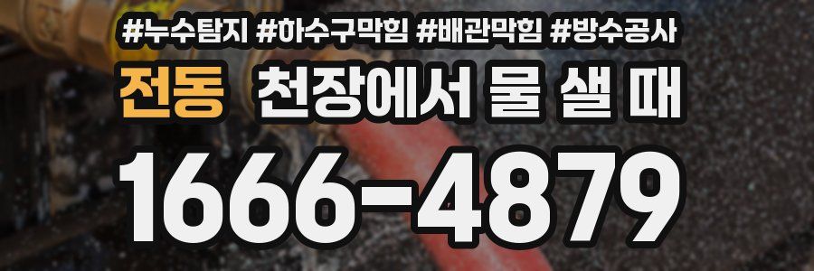 전동 천장에서 물 샐 때