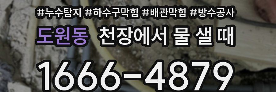 도원동 천장에서 물 샐 때