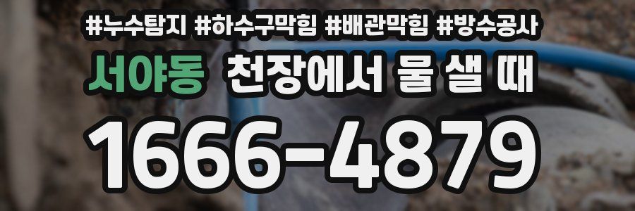 서야동 천장에서 물 샐 때