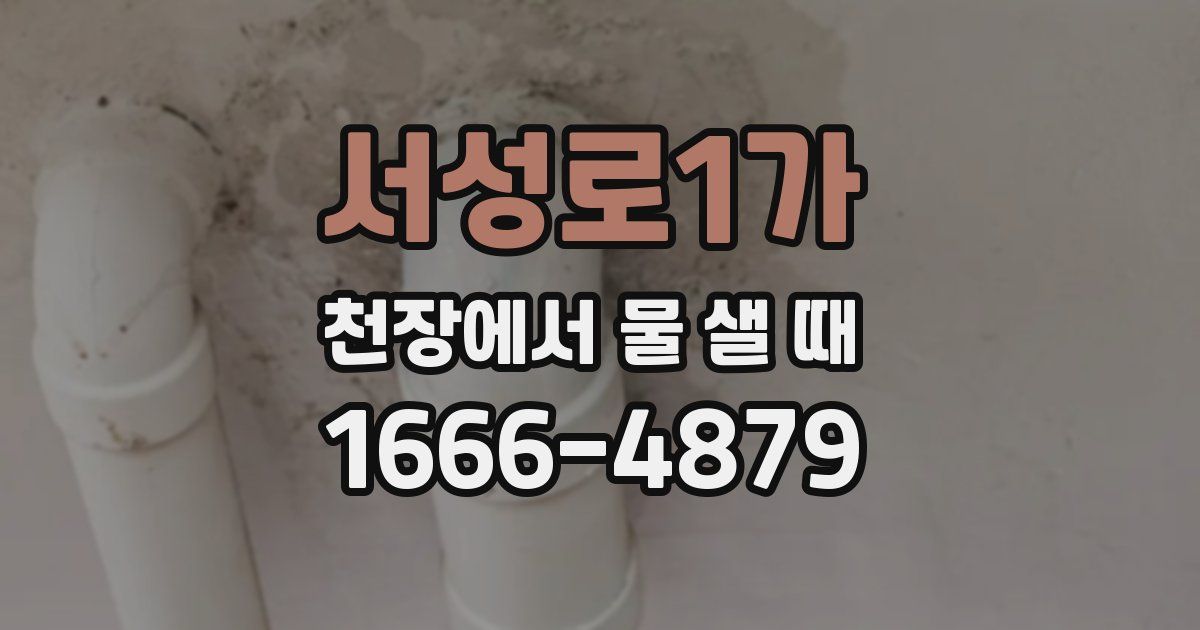 서성로1가 천장에서 물 샐 때