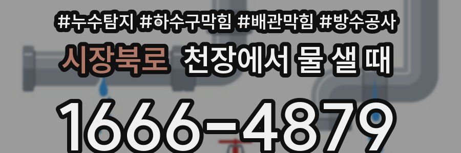 시장북로 천장에서 물 샐 때