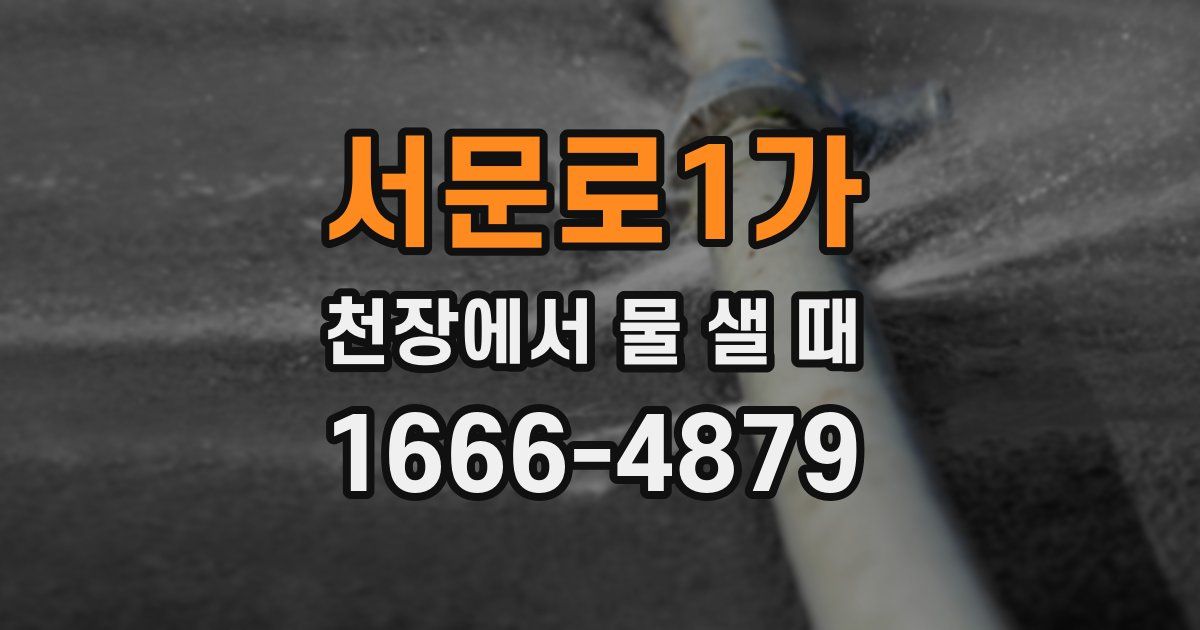 서문로1가 천장에서 물 샐 때