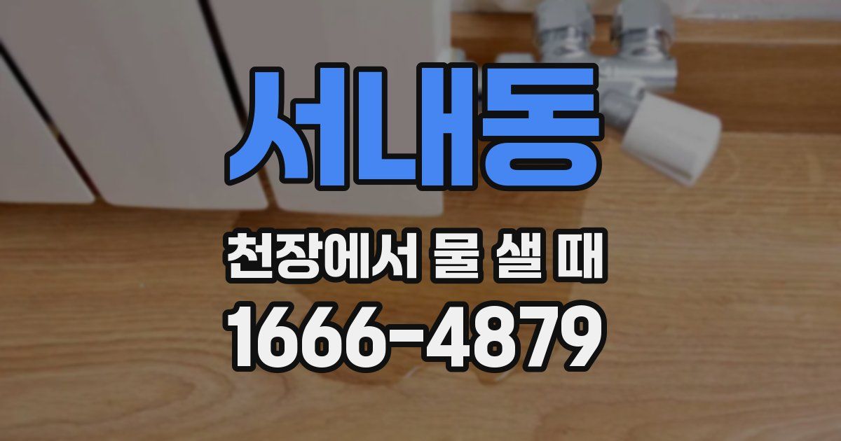 서내동 천장에서 물 샐 때