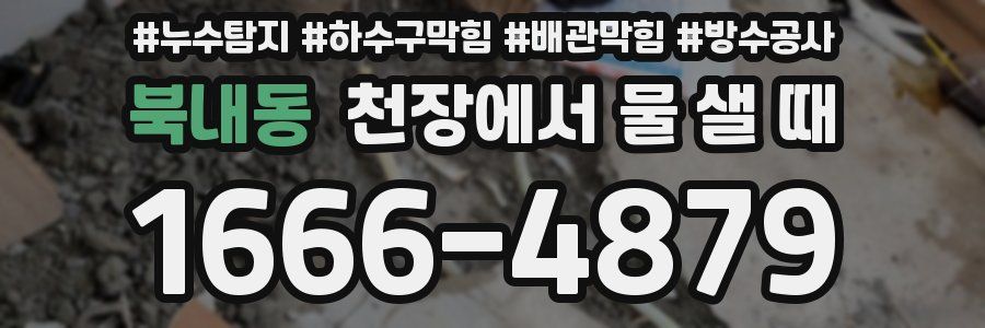 북내동 천장에서 물 샐 때