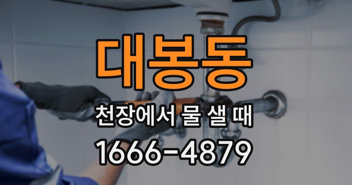 대봉동 천장에서 물 샐 때